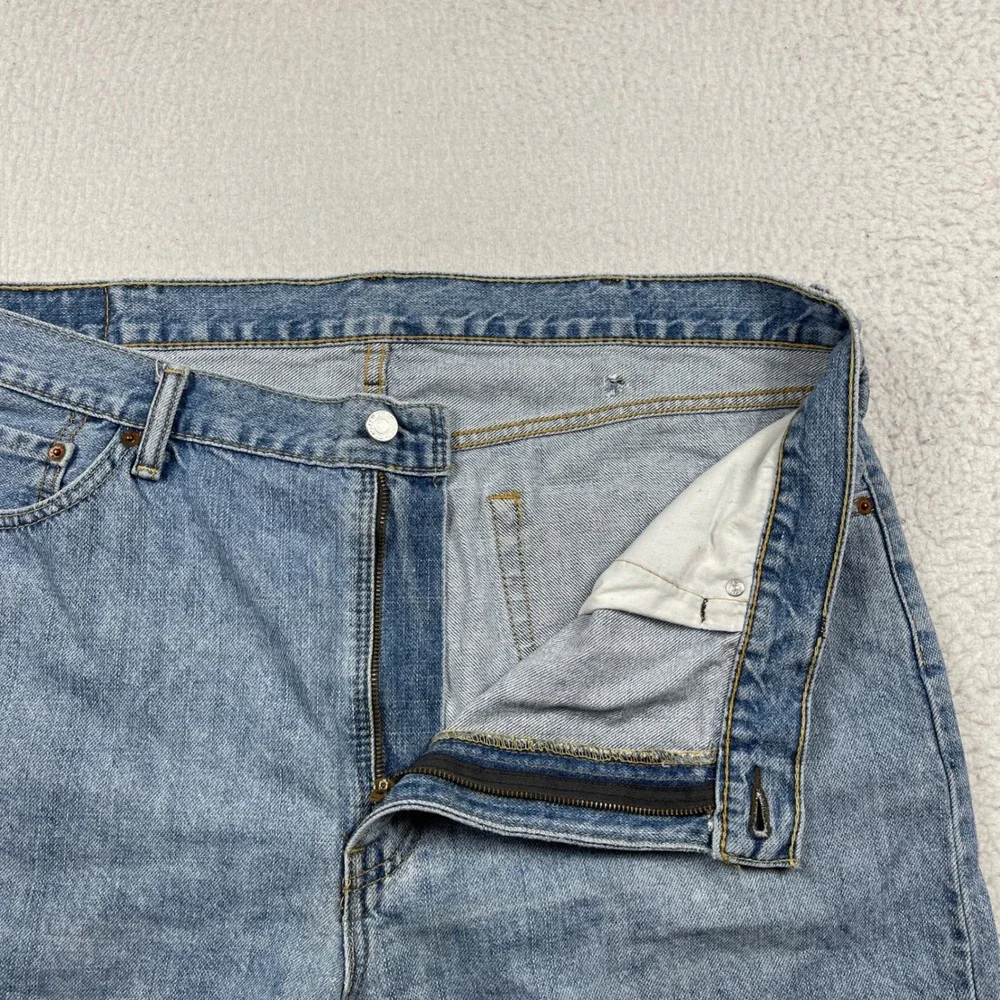 Levi's 505 Denim Shorts Mens 40 Blue Light Wash Straight Fit Casual Summer‎ Dad